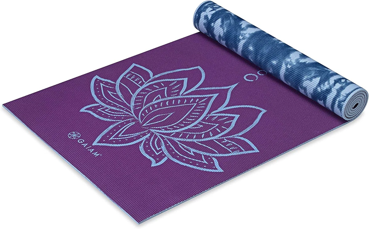 Gaiam Yoga Mat - Premium 6Mm Print Reversible Extra Thick Non Slip