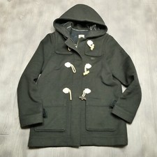 Lacoste Wool Coat Size 42 Green Hooded Full Zip Jacket Made In France