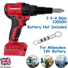 Cordless Electric Rivet Gun Brushless with LED for Milwaukee 18V Battery Machine