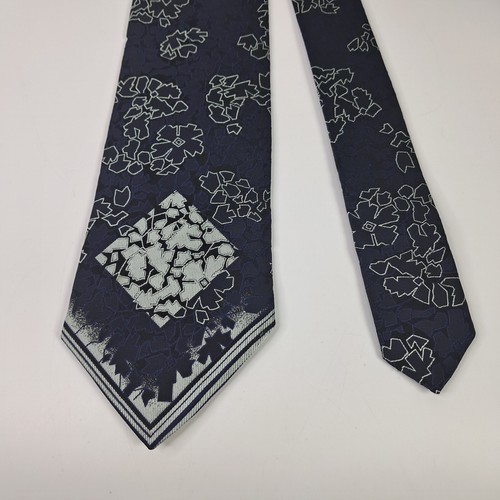 Christian Lacroix Men's Silk Tie Blue Floral Jacquard Made in Italy - Picture 2 of 9