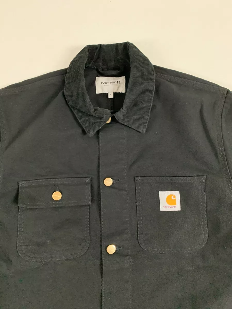 CARHARTT WIP MICHIGAN CHORE COAT BLACK 'DEARBORN' CANVAS