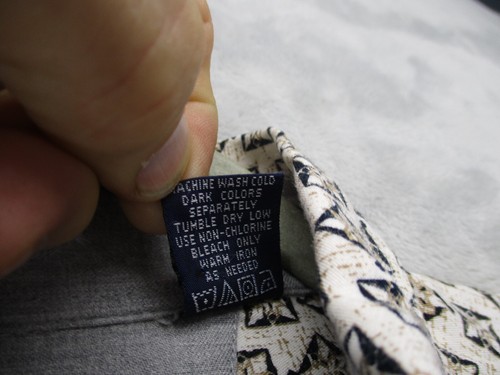 Trader Bay Button Up Shirt Men's XLT Ivory with Gold Black Geometric Pattern - Picture 11 of 13