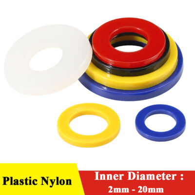 #ad Nylon Washers Flat Plastic Washer Red Blue Yellow White Black O Ring Gasket $4.59