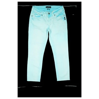 SILVER Suki Damen Jeans 7/8 Hose Skinny Stretch Slim mid Rise 36 W28 L28 Türkis - Bild 1 von 4