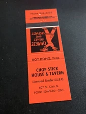 Matchbook Cover - Chop Stick Chinese House & Tavern Point Edward Ontario Canada