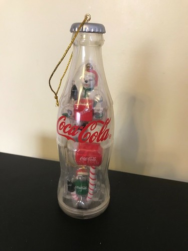Rare Coca Cola Bottle Ornament - Bottle has 3 Ornaments - 2 Polar Bears 1 Seal - 第 1/6 張圖片