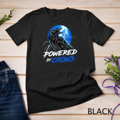 Powered By Crows Aesthetic Black Crow Raven T-Shirt Unisex T-shirt