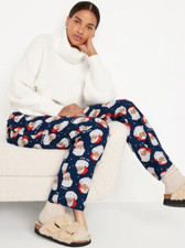 NWT Old Navy Women  s Size Small 100 Cotton Flannel Pajama Pants Walnut Santa