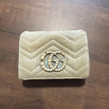 GUCCI Bi fold Wallet Beige GG Logo