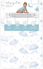 Dream On Me5" Spring Coil Portable Crib Mattress White/Blue