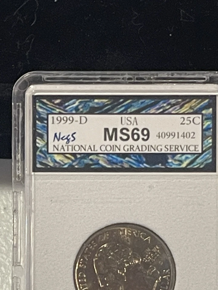 1999 D New Jersey Quarter NCGS MS-69 High Grade! - Image 2 of 4