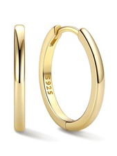 14K Gold Plated Silver Huggie Hoop Earrings Small Gold Plated Hoop Earrings f...