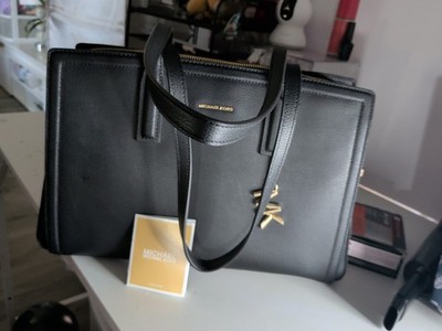 Michael Kors Laila Medium Black Leather Tote