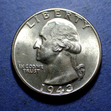 1943-D Washington Quarter  Near Ch. BU
