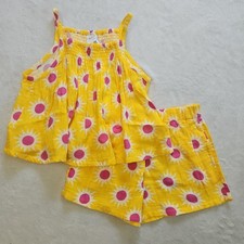 NWT HANNA ANDERSSON SUNSHINE MUSLIN SMOCKED TOP SHIRT SHORTS SET 120 6 7 69