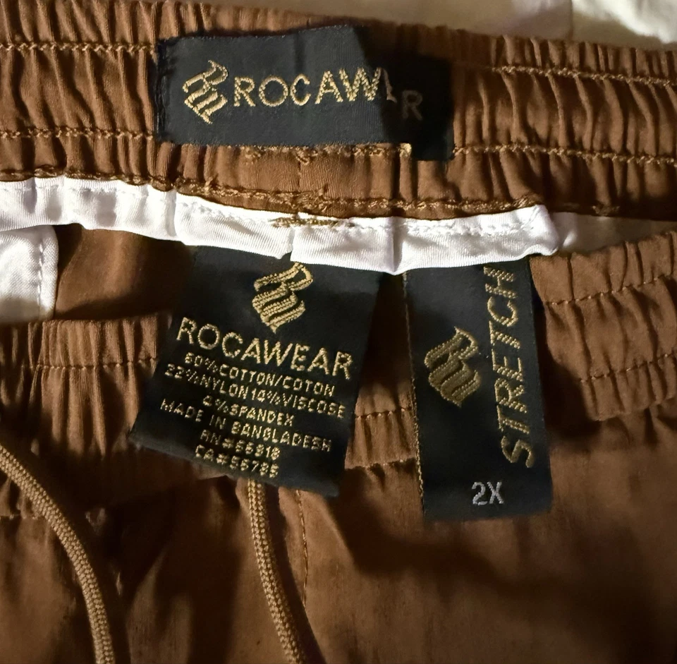 Pantalones de chándal cargo informales con puños con logotipo de Rocawear para hombre talla 2x Foto 4 de 4