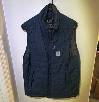 Carhartt Men s Blue Insulated Quilted Full Zip Vest, Relaxed Fit M