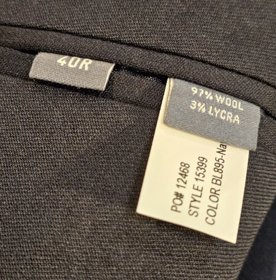 Chaqueta Blazer Bonobos Ajuste Estándar Mezcla Lana Negra Doble Ventilación Cosida Solapa 40R Foto 4 de 4