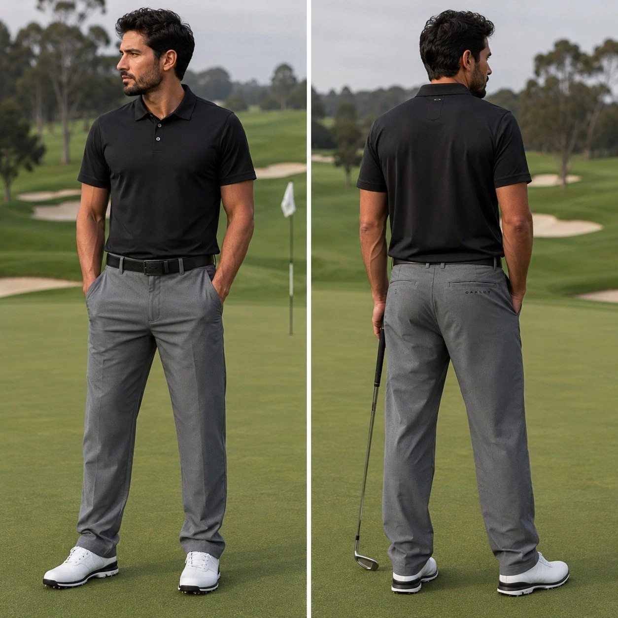 Oakley Take Pro Pants Men 36x33 Grey Golf Trousers Regular Fit FOA400198 Stretch
