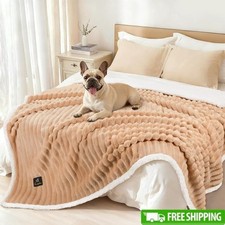 Double-Sided Pet Blanket Soft Comfort Anti-Anxiety Washable Cozy Throw Dogs Cats