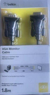 BELKIN VGA MONITOR CABLE Kabel Anschlusskabel Monitorkabel VGA-VGA  1,8m Neu