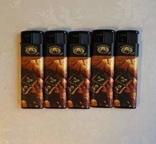 Feuerzeuge, 5 Stück, elektronische Feuerzeuge mit Werbung Dannemann, neu