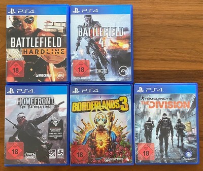 PS4 Battlefield Hardline, Battlefield 4, Homefront, Borderlands 3, Division