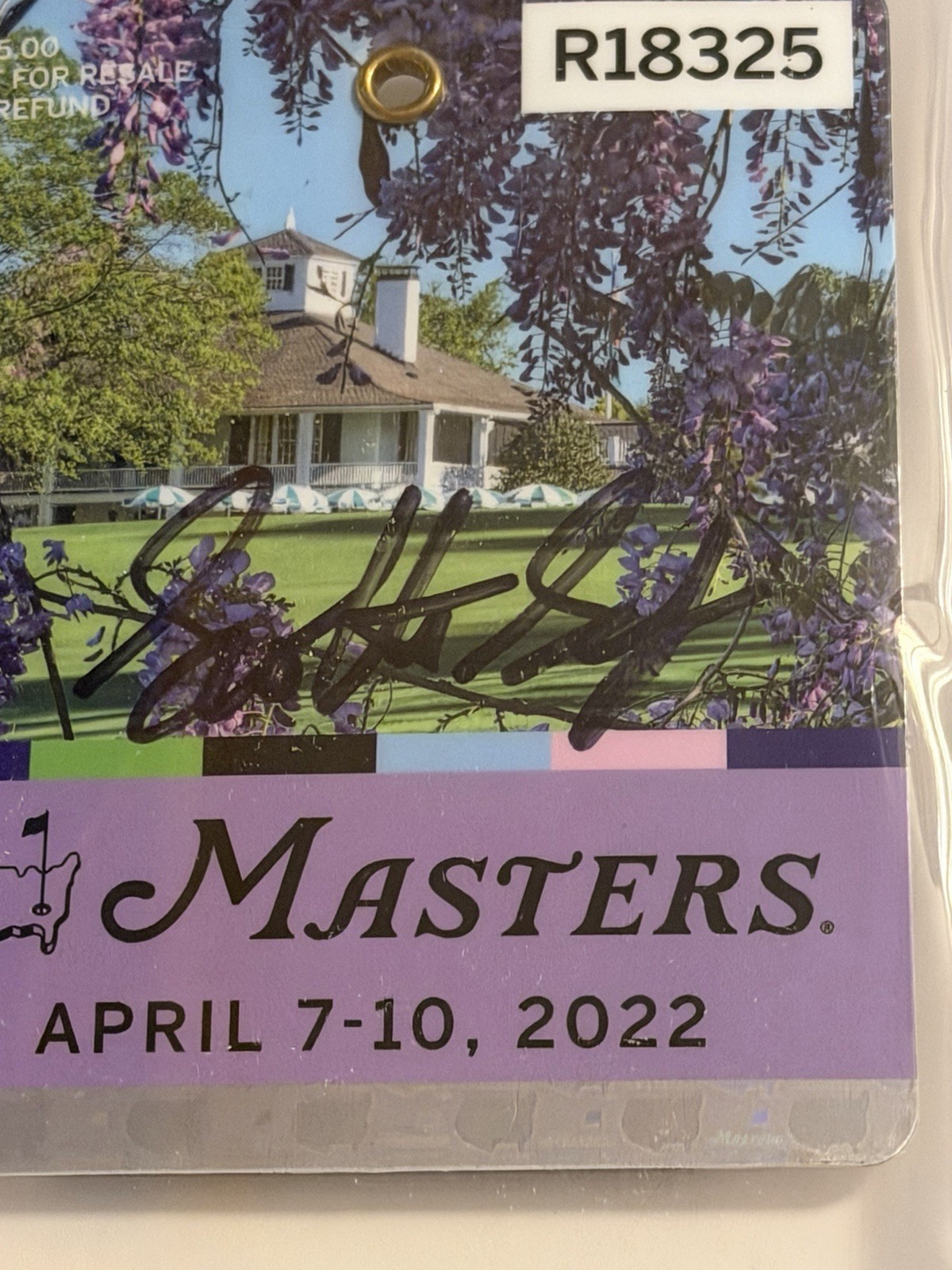 Scottie Scheffler Signed Autographed 2022  Masters Badge PSA/DNA Full Signature view 3