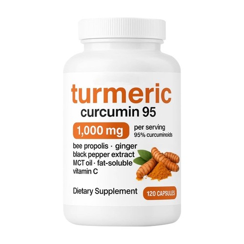 Reines Kurkuma Curcumin Nahrungsergänzungsmittel 1000mg 95% Curcuminoide 120 Veggie Caps - Bild 18 von 22