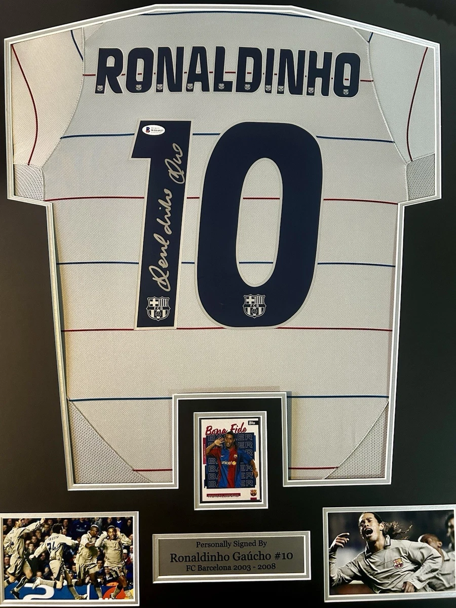 Maillot FC Barcelone Dédicacé Par Ronaldinho - Authentique - Origine Espagne