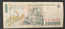 Romania 10,000 LEI Banknote 1999 Pick-108