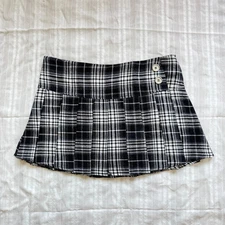 Women Plaid Mini Skirt Vintage Korean Y2K Pleated Preppy Style Fashion Red US