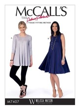 McCalls 7407 Sewing Pattern for Misses Swing Flare Dress/ Tunic Top Size: 6-14