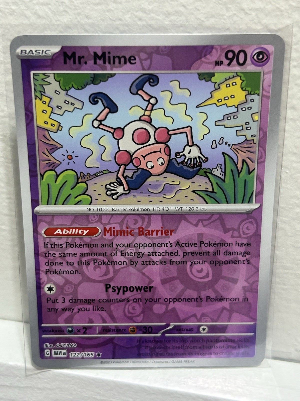 Mr. Mime Reverse Holo NM 122/165 Scarlet & Violet 151 Pokemon Card