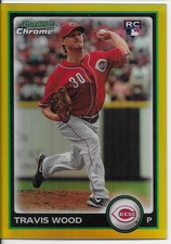 2010 Bowman Chrome TRAVIS WOOD 191 Gold Refractor Parallel #03/50 REDS RC Rookie