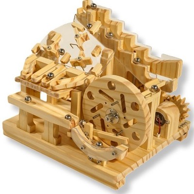 Marble Run Modules 3D Wooden Puzzles DIY Model Kit Rolling Ball Race for Adults