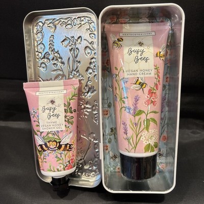 HEATHCOTE & IVORY ''Busy Bees'' Hand Cream w/Tin -  3.4 fl.oz.  NEW w/ Shower Gel