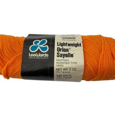 LeeWards Lightweight Orlon Sayelle Knitting Worsted Yarn Med-Orange