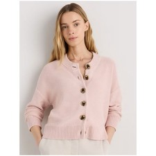 Quince Women’s Sz 2X Pink Organic Cotton Cardigan Sweater Cropped