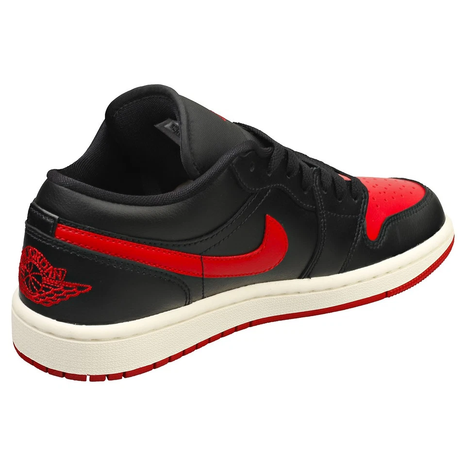 Nike Air Jordan 1 Low Noir Rouge Femme - Baskets Mode - Photo 2/4