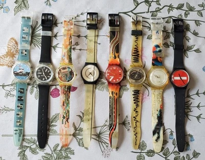 Swatch Vintage Watch Collection Lot of 8 Watches-UNTESTED