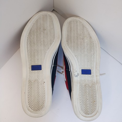 Vintage Keds Boat Shoes Size 7.5M Blue Red Yellow Colorblock Canvas Lace Up - Picture 6 of 10