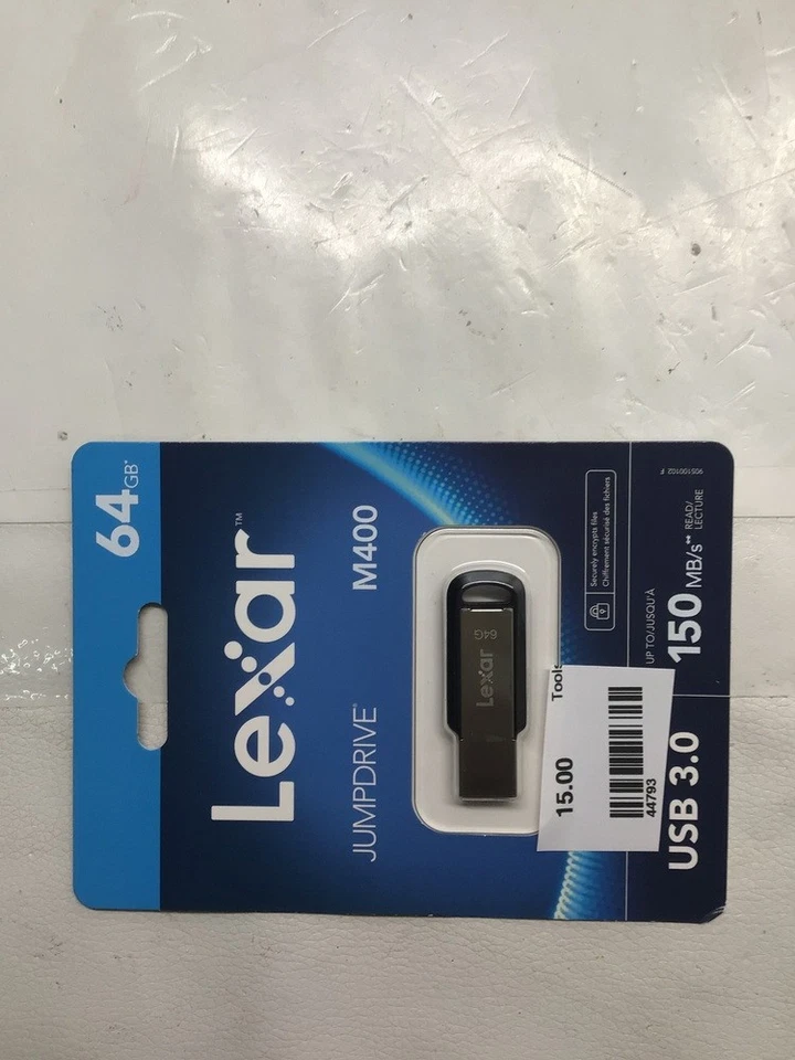 Lexar JumpDrive M400 64GB USB 3.0 Flash Drive - Grey and Black (44793) - Image 2 of 3