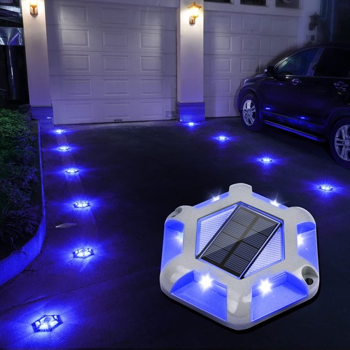 VOLISUN Solar Dock Lights Driveway Deck Lights, 12-Pack Waterproof Outdoor LE... - Picture 1 of 7