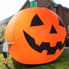ZPISF 10 FT Halloween Inflatables Giant Pumpkin with Rotating LEDs Orange