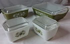 PYREX REFRIGERATOR DISHES Spring Blossom Crazy Daisy Set of 4 With Lids Vintage
