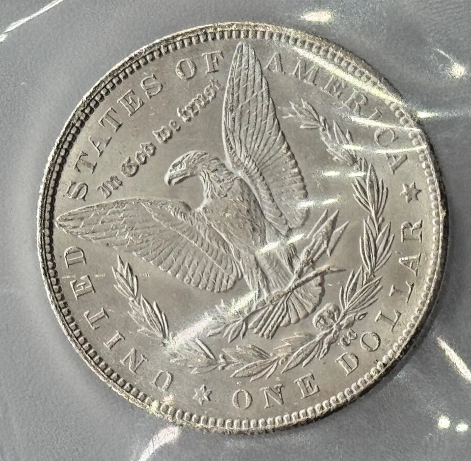 1884-CC Morgan dólar de prata BU não certificado - GEM BU - gelado - Imagem 4 de 4