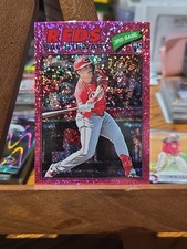 2026 Topps Heritage - Sal Stewart #221 Chrome Pink Sparkle Refractor (RC)