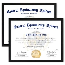 11x14 Diploma Frame, Black Picture Frame with Clear Plexiglass, 2 Pack Certif...