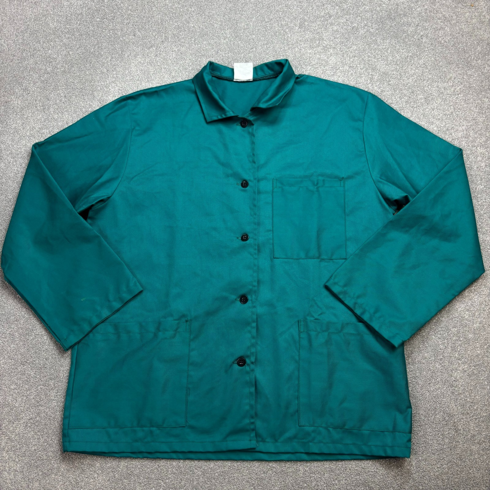 French Jacket Adult Large Green VINTAGE Chore Work Wear Utility Canvas Mens